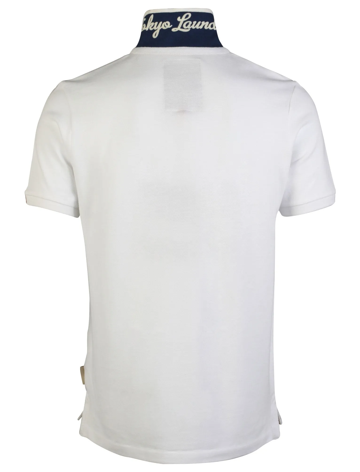 Men's striped undercollar white polo shirt - Tokyo Laundry