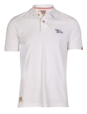 Men's striped undercollar white polo shirt - Tokyo Laundry
