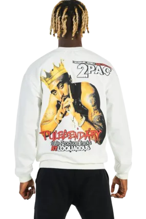 Men's White Long Sleeves Graphic Sweatshirt