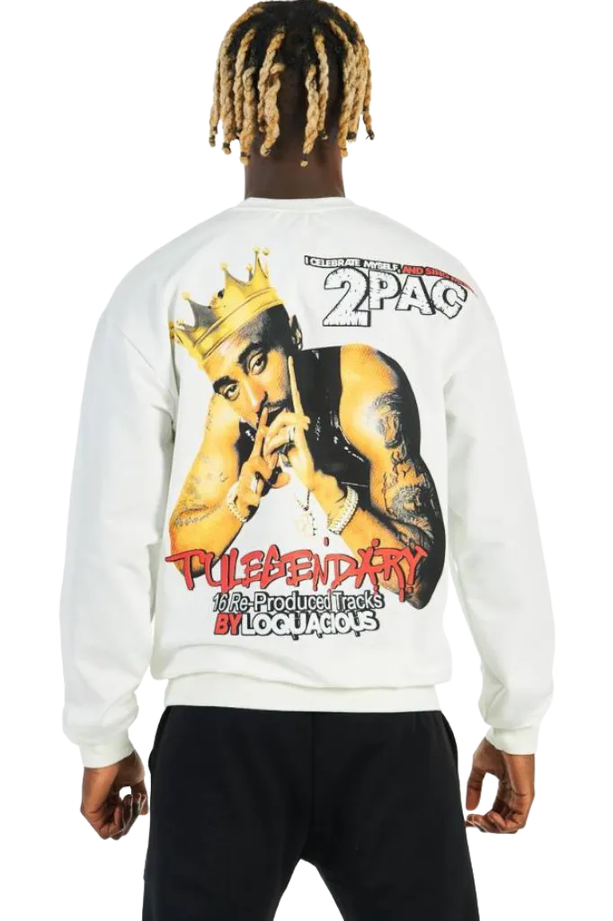 Men's White Long Sleeves Graphic Sweatshirt