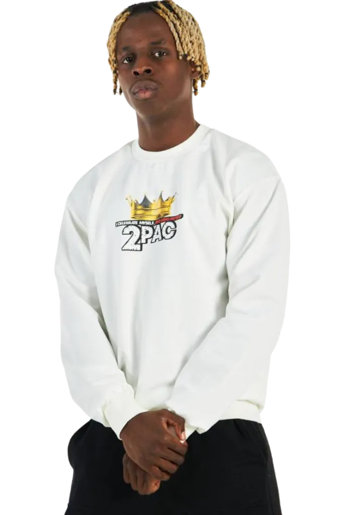 Men's White Long Sleeves Graphic Sweatshirt