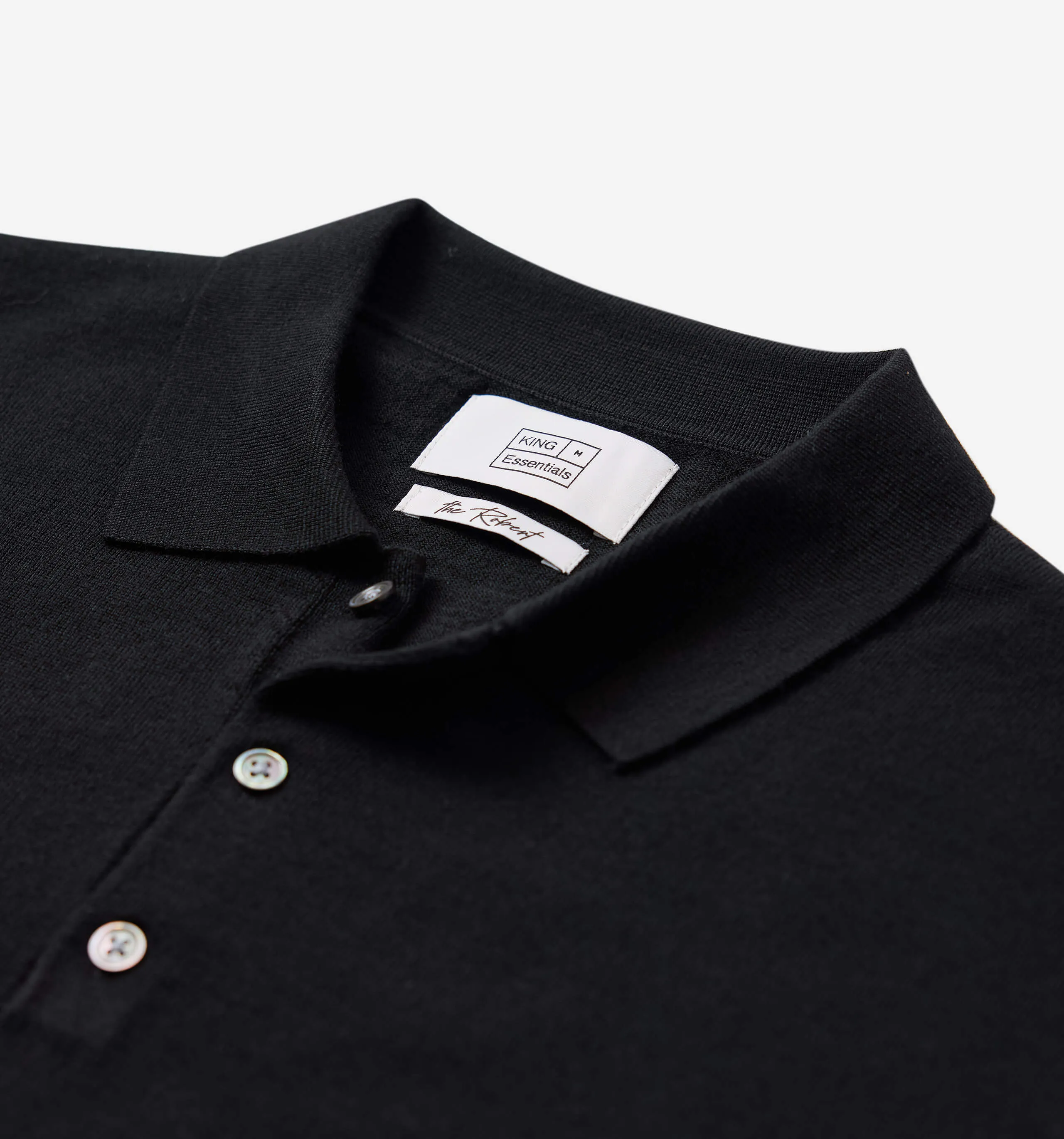 Merino Wool Polo Black