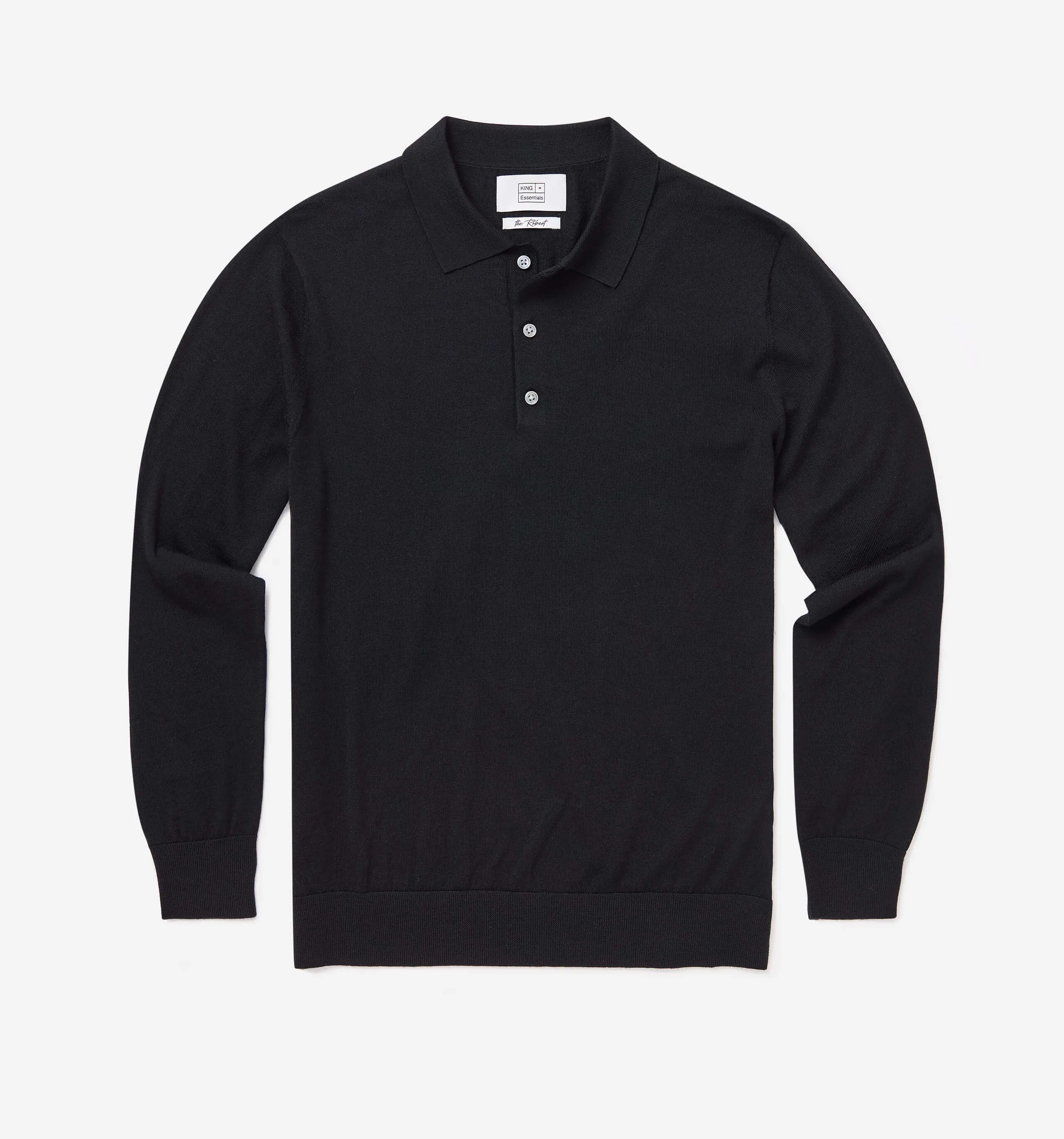 Merino Wool Polo Black