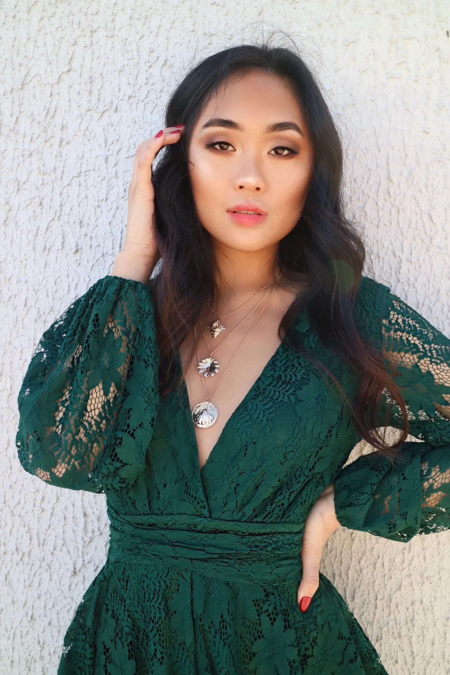 Monaco Lace Playsuit - Green