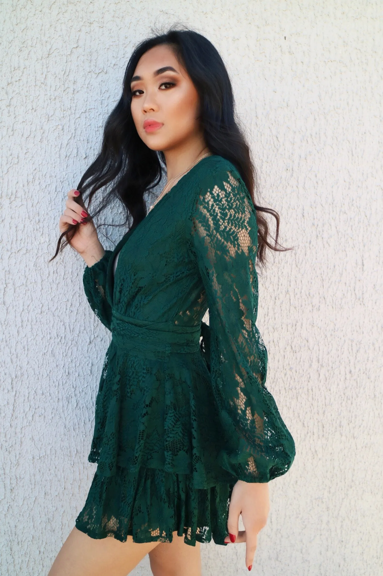 Monaco Lace Playsuit - Green