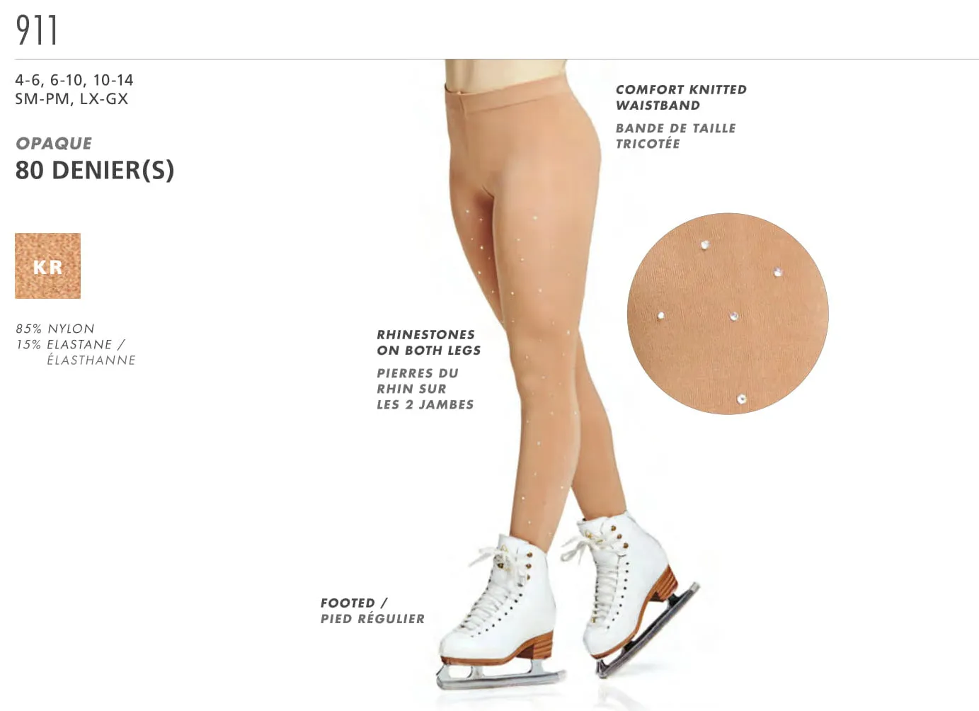 MONDOR - Rhinestones Footed Tights (911)