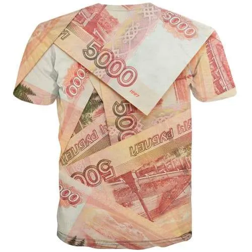Money T-shirt Men Russian Ruble T shirts Funny Russia Tshirt Printed Abstract Tshirts Novelty Harajuku Shirt Print Short Sleeve