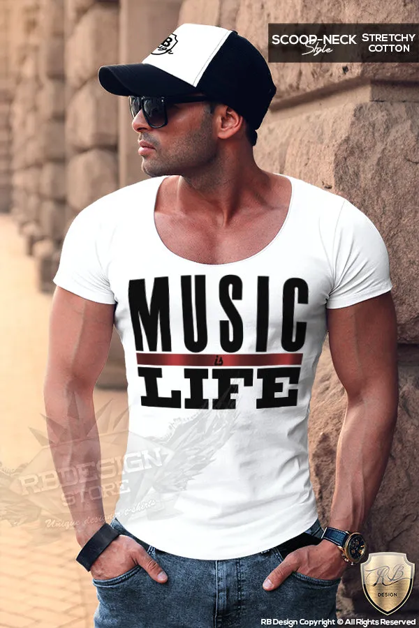 Music Is Life Men's Fashion T-shirt Dj Party Festival Tank Top MD109