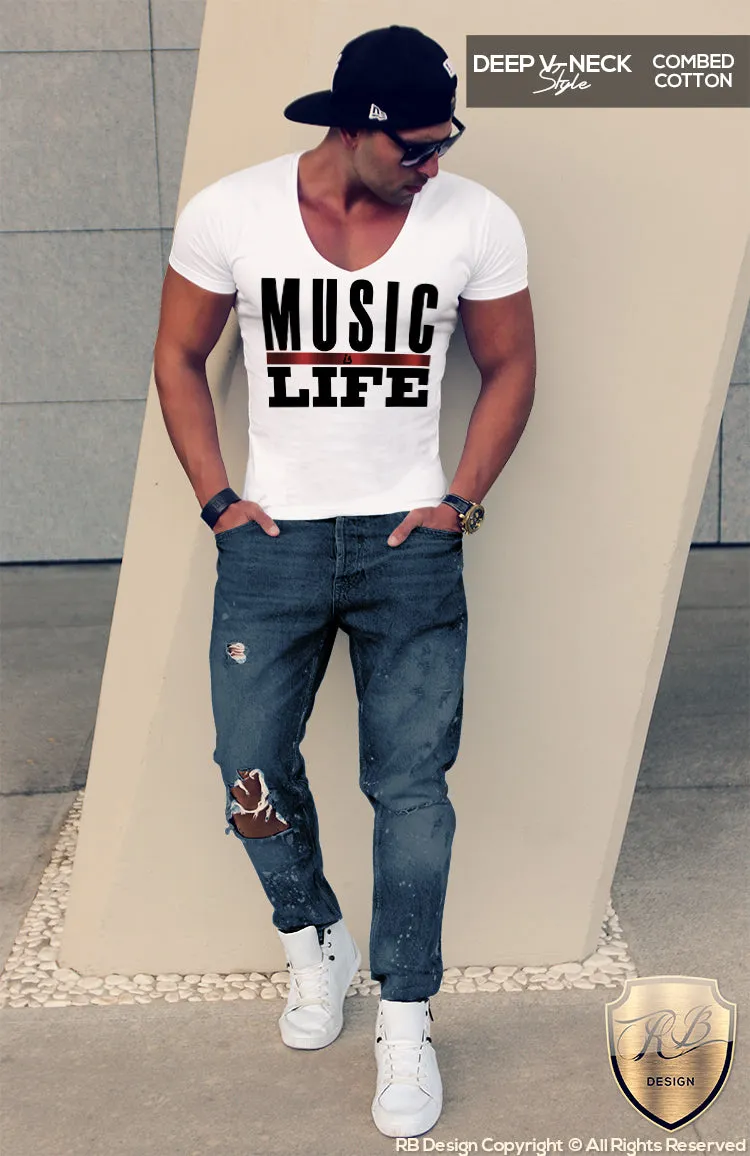 Music Is Life Men's Fashion T-shirt Dj Party Festival Tank Top MD109