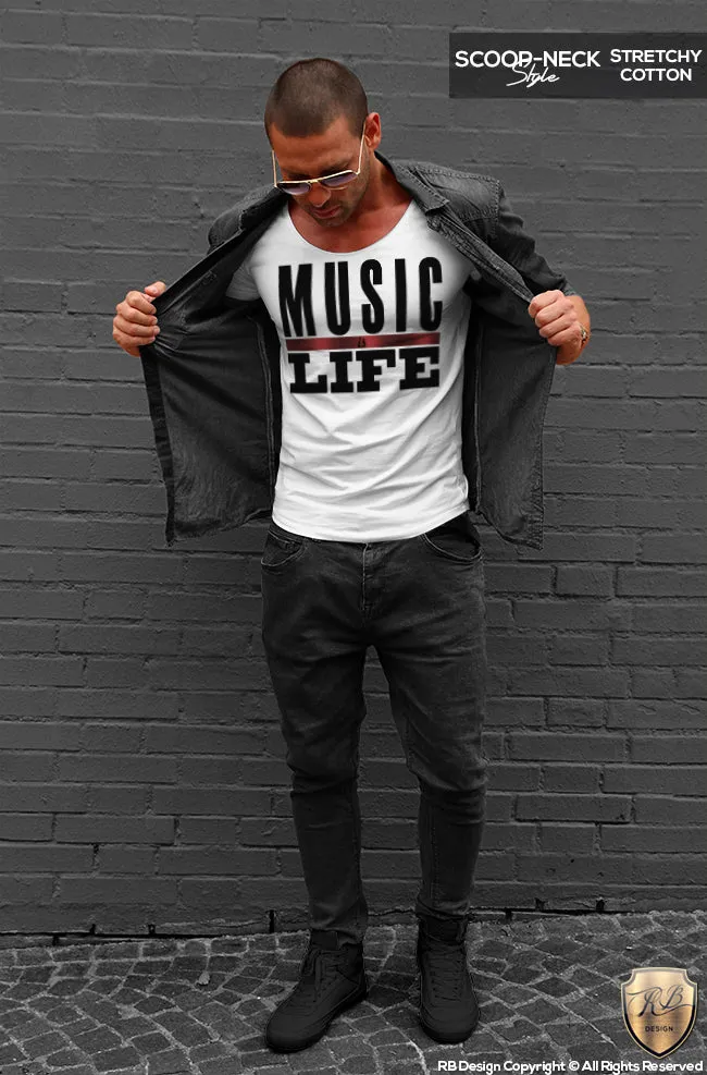 Music Is Life Men's Fashion T-shirt Dj Party Festival Tank Top MD109