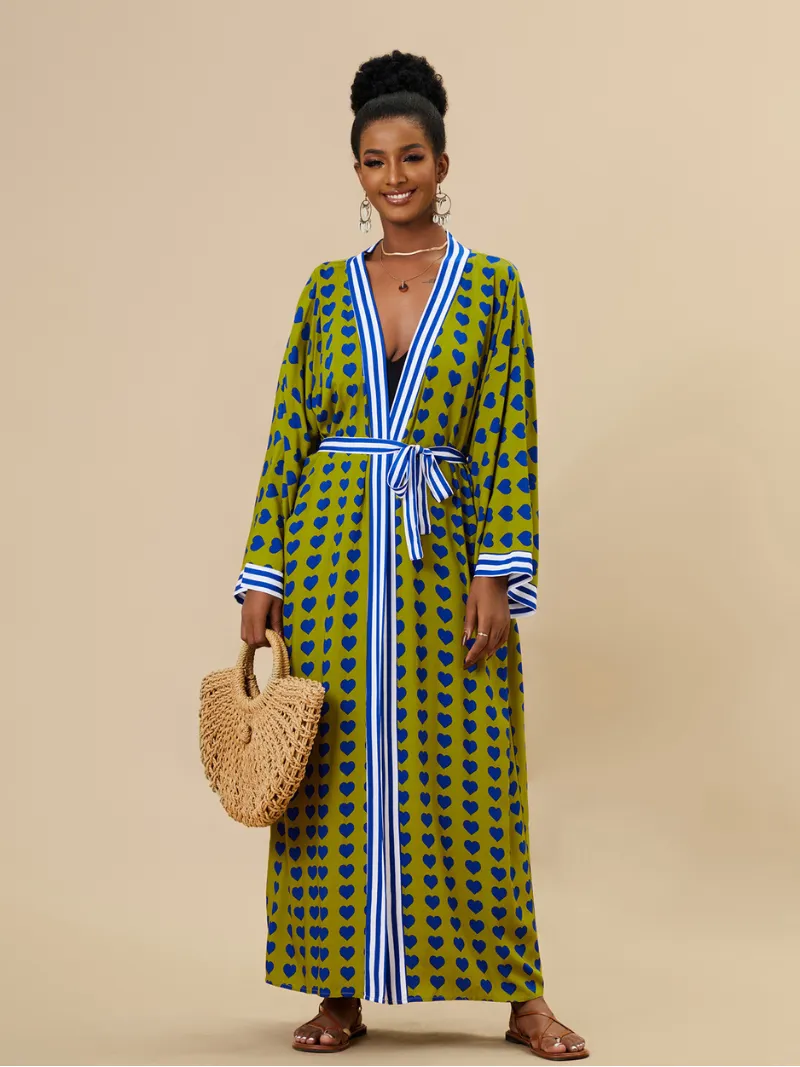 Music Of Love Rayon Long Kimono Jacket