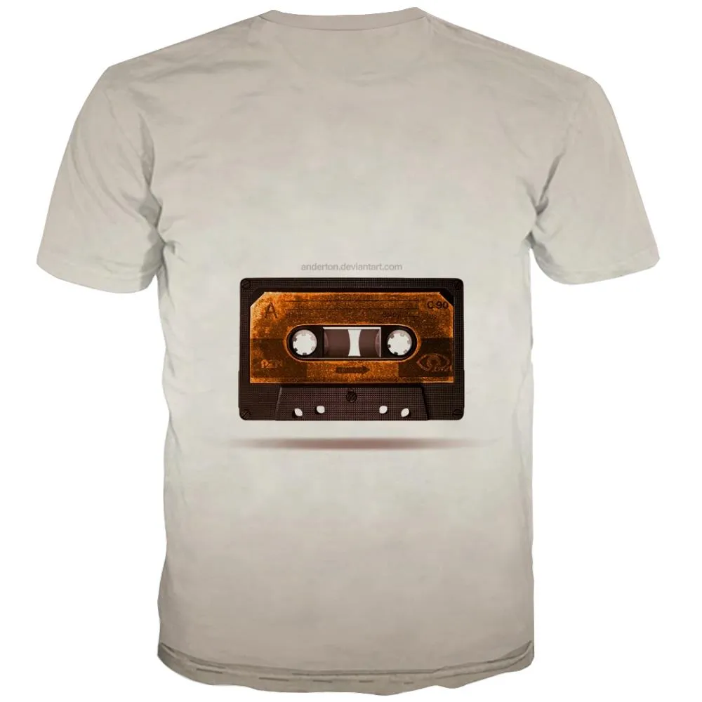 Music T shirts Men Instrument Tshirt Printed Retro Tshirts Cool Electronic Tshirt Anime