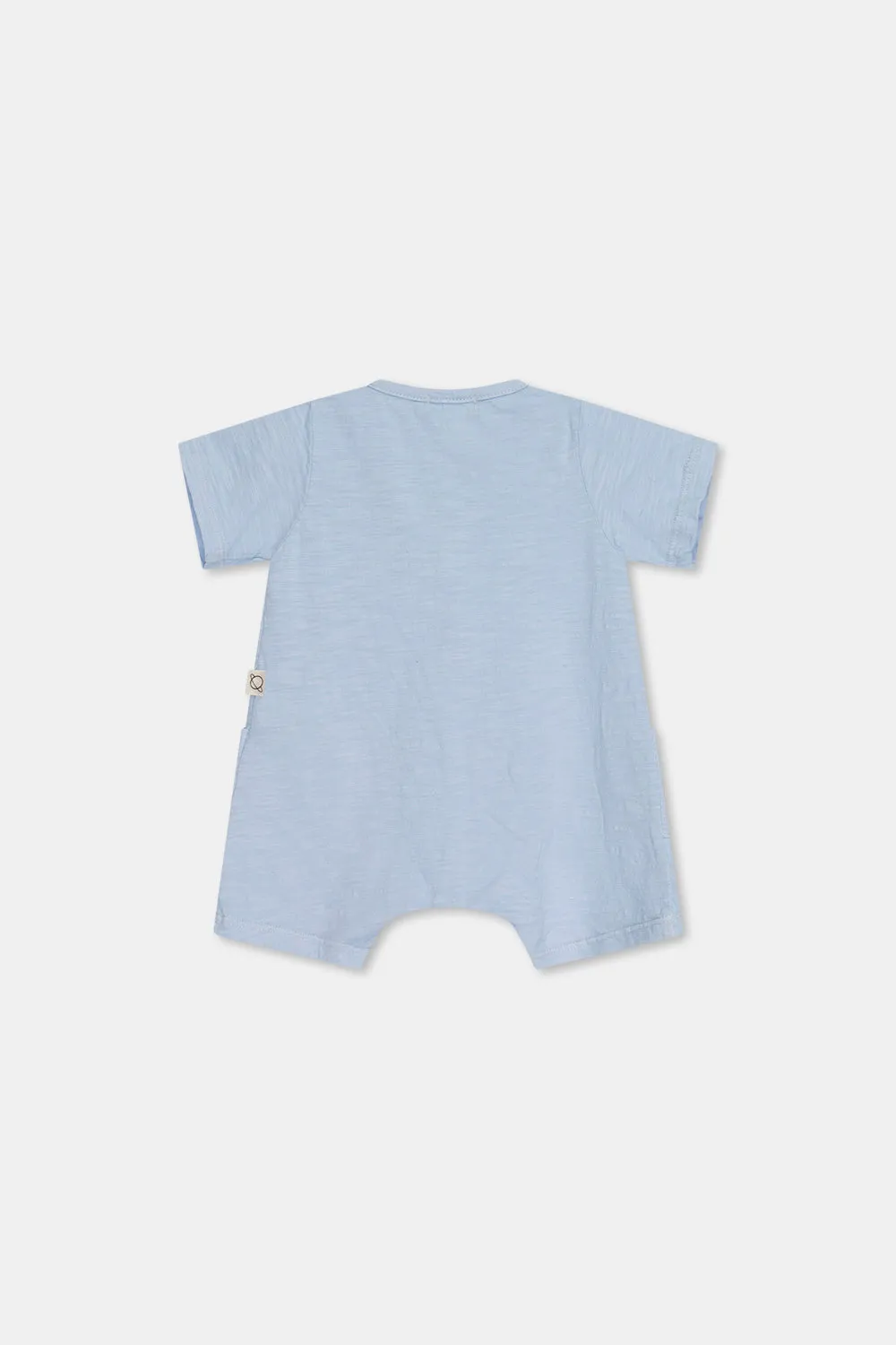 MY LITTLE COZMO DAKOTA SLUB BLUE ROMPER