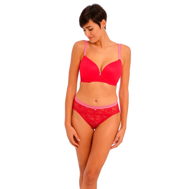 Offbeat Moulded Demi T-Shirt Bra Chilli Red - Freya