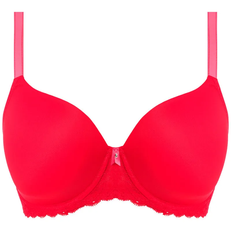 Offbeat Moulded Demi T-Shirt Bra Chilli Red - Freya