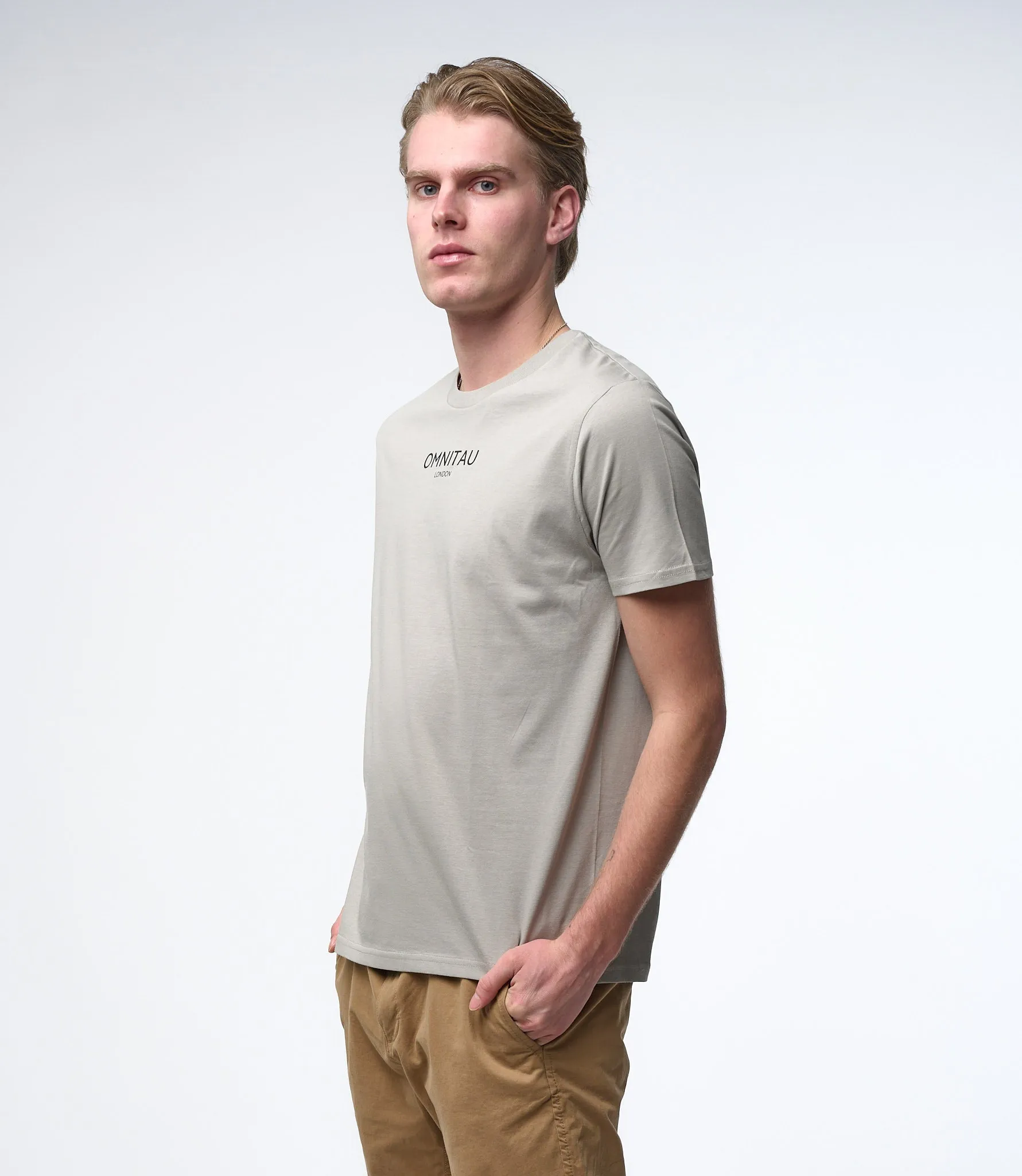 Omnitau Men's Soho Organic Cotton Crew Neck T-Shirt - Opal Grey