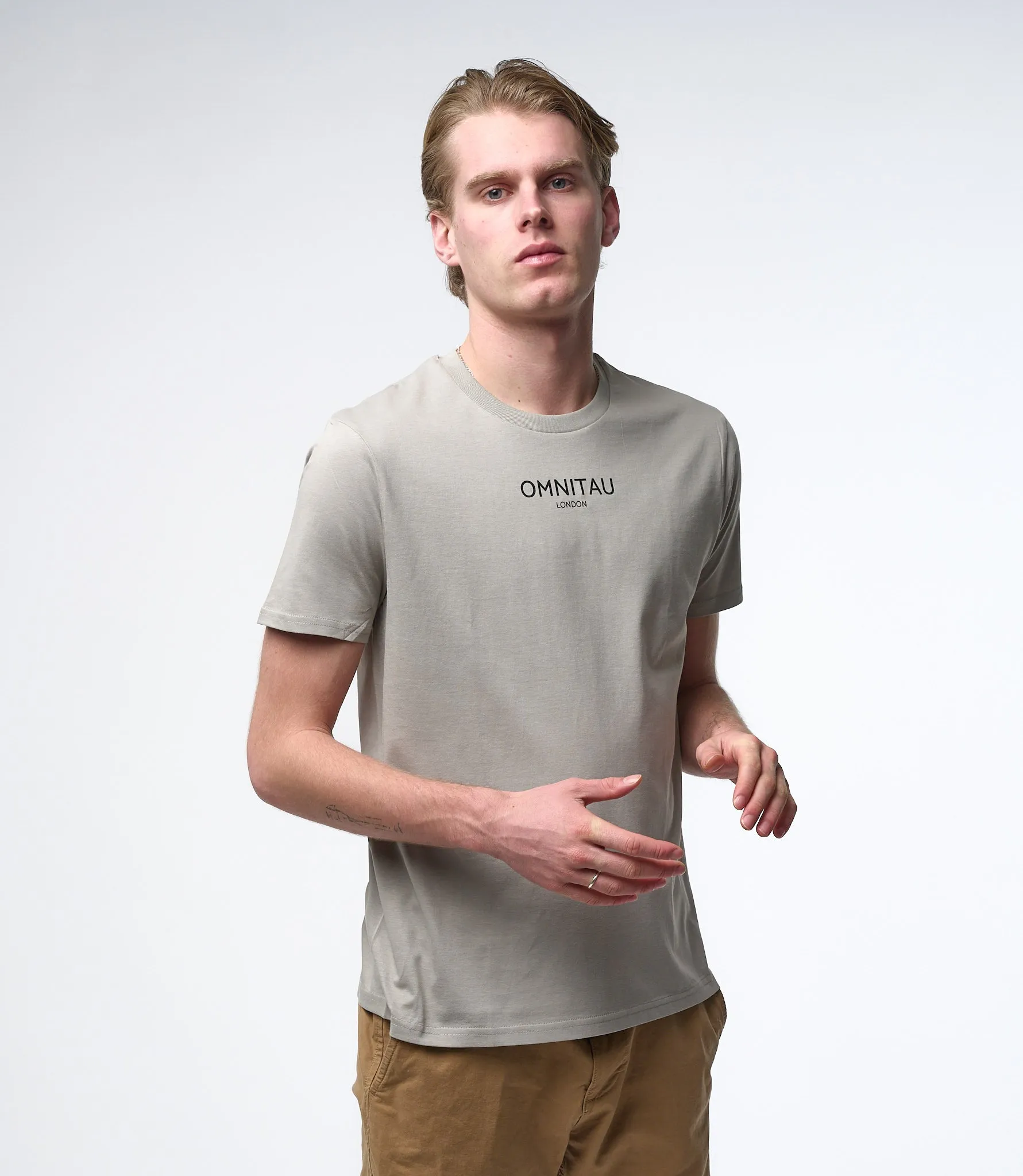 Omnitau Men's Soho Organic Cotton Crew Neck T-Shirt - Opal Grey