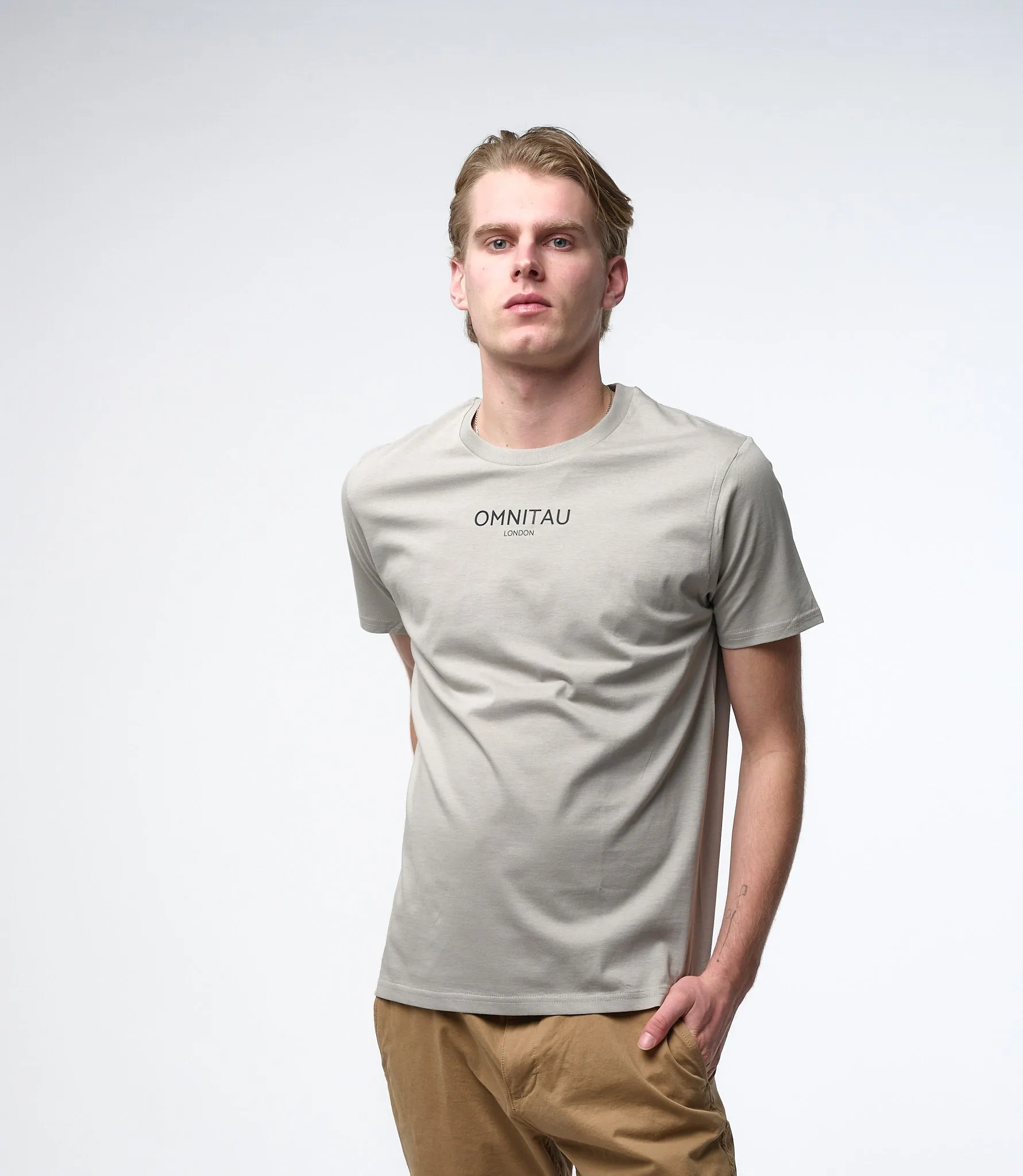 Omnitau Men's Soho Organic Cotton Crew Neck T-Shirt - Opal Grey