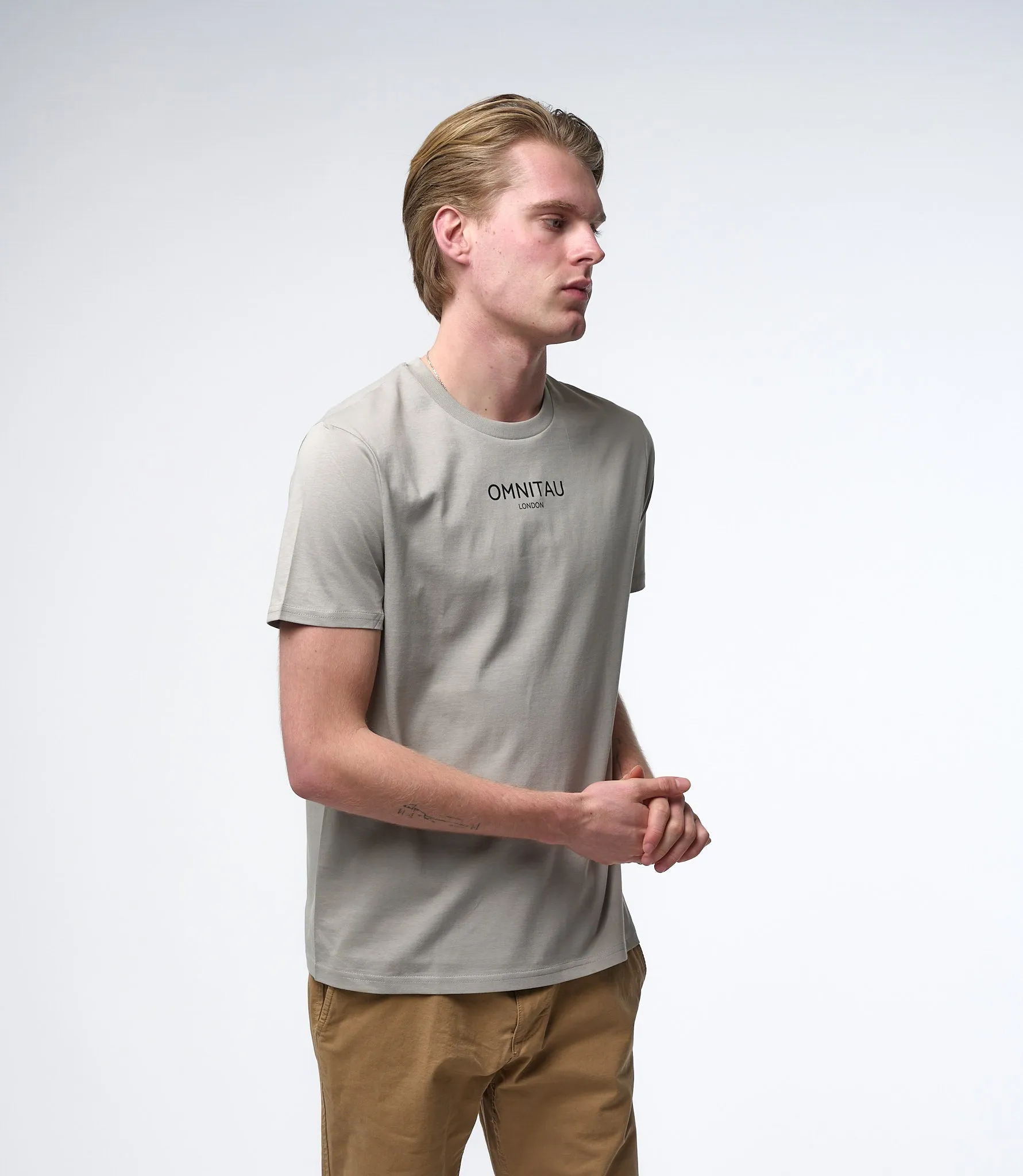 Omnitau Men's Soho Organic Cotton Crew Neck T-Shirt - Opal Grey