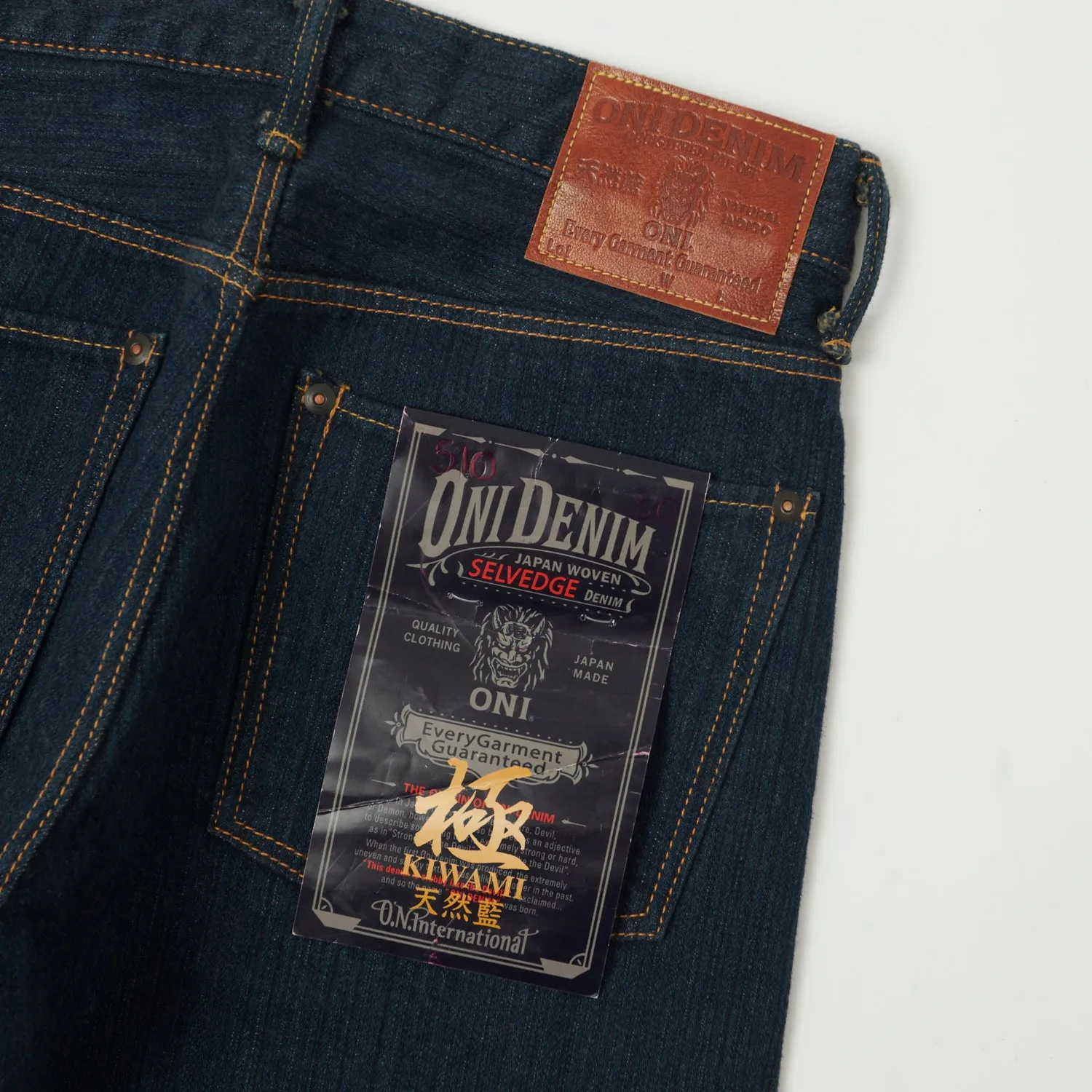 ONI 510SHM 'Kiwami' Semi Hand Made 16oz Natural Indigo Slim Straight Jean - One Wash