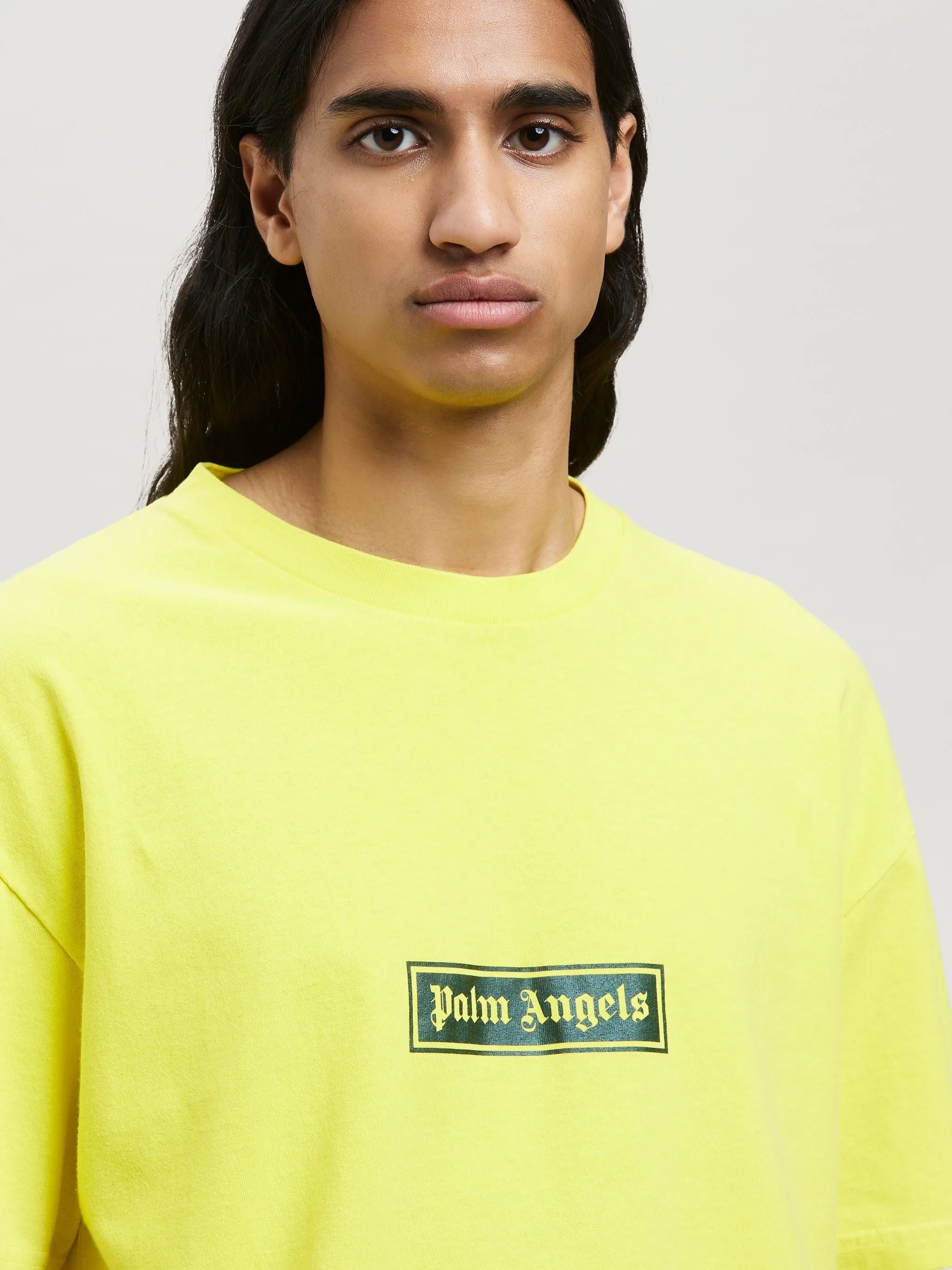 PALM ANGELS BOX LOGO TEE - YELLOW