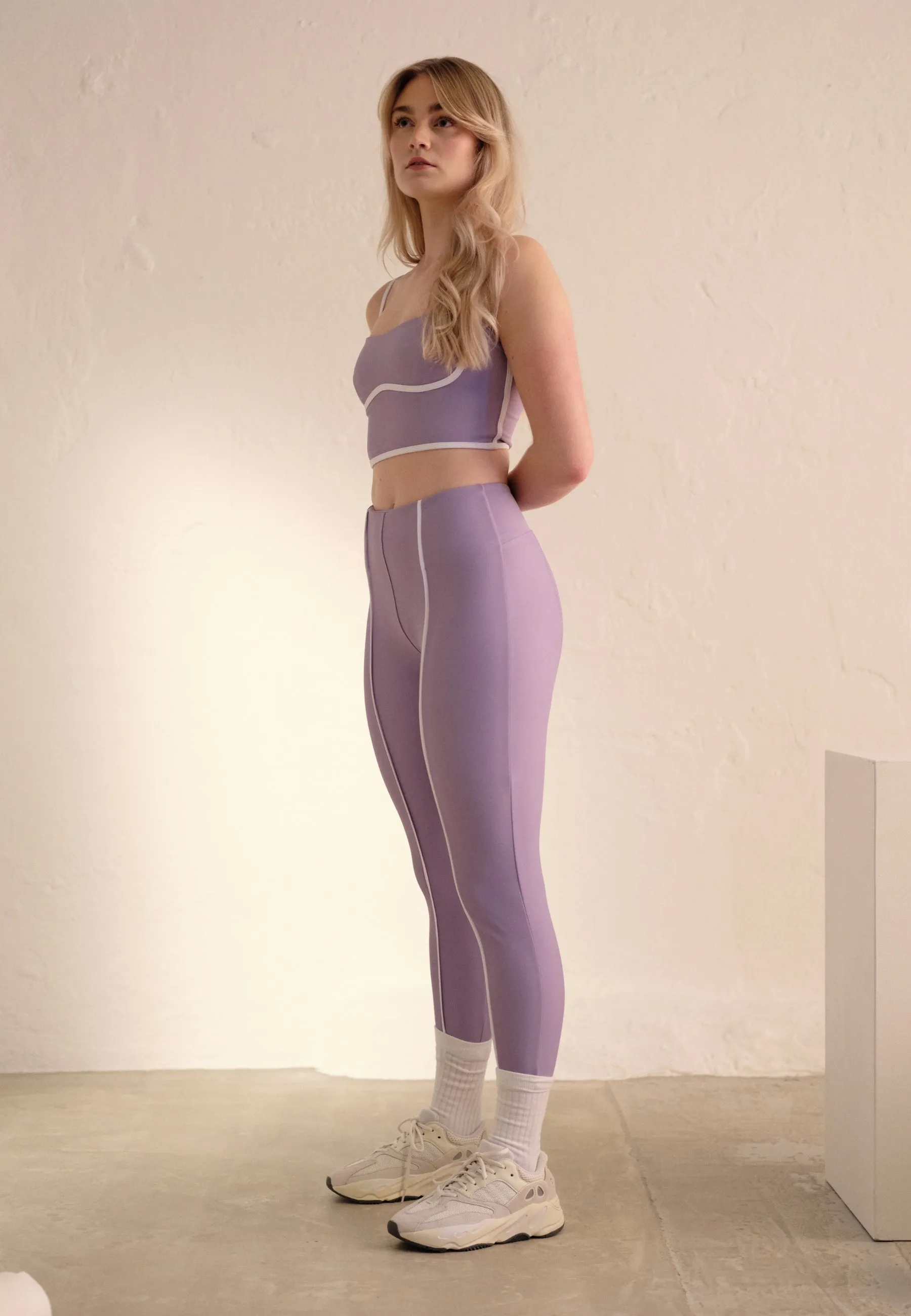 Piping Detail Leggings - Lavender