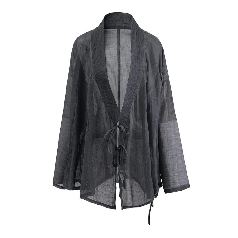 Pre Order:  Light Thin Lace Up Loose Shirt