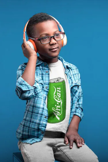 "Afri-Can (Soda) Junior" Organic Cotton T-Shirt - White