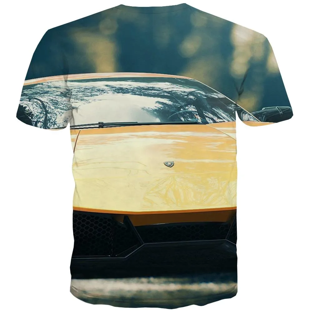 Racing Car T-shirt Men Metal Tshirts Novelty City Tshirts Cool Gray Tshirt Anime Retro T-shirts Graphic