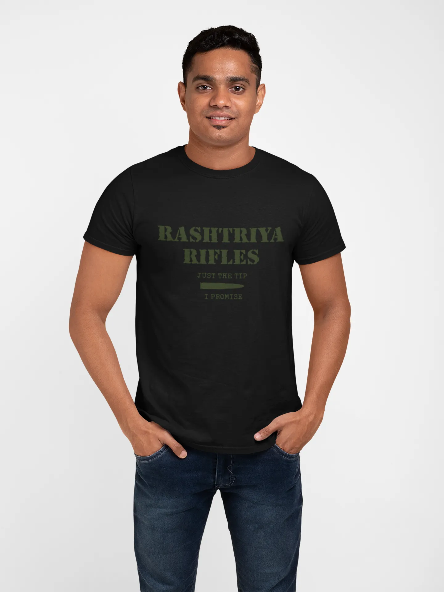 Rashtriya Rifles T-shirt - RR Just the Tip, I Promise ( Men)
