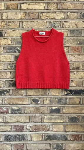 Raye Cotton Knitted Vest in Flame