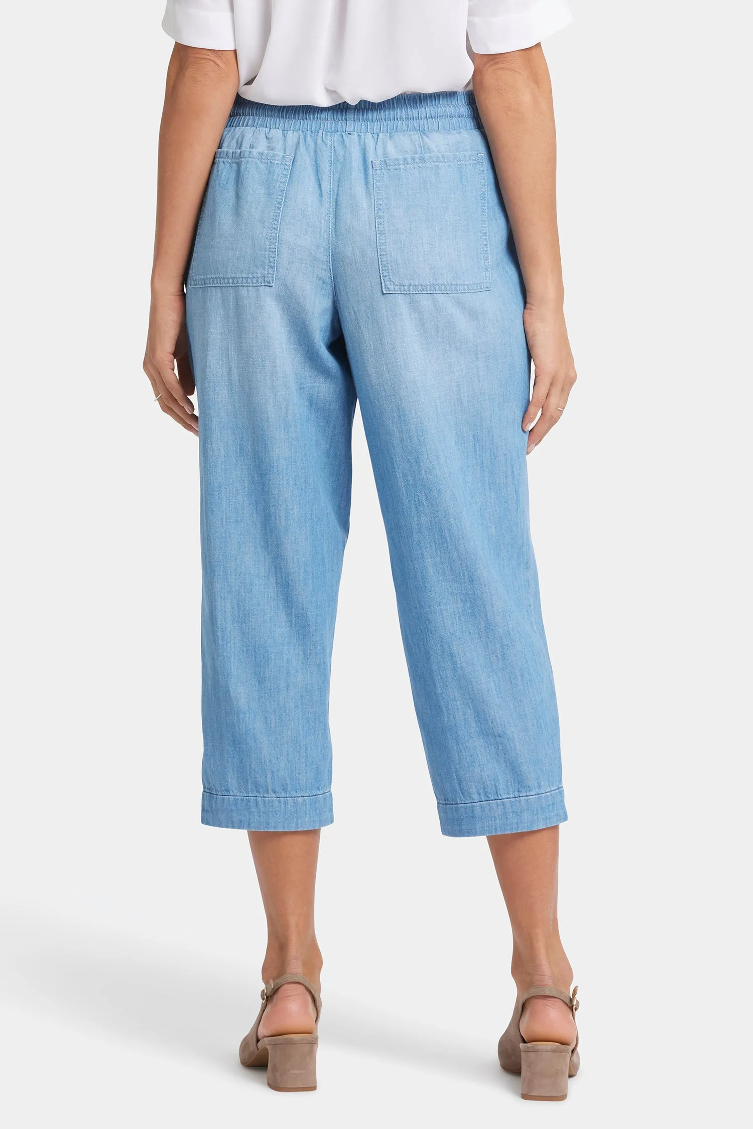 Relaxed Drawstring Cargo Pull-On Pants - Riviera Sky