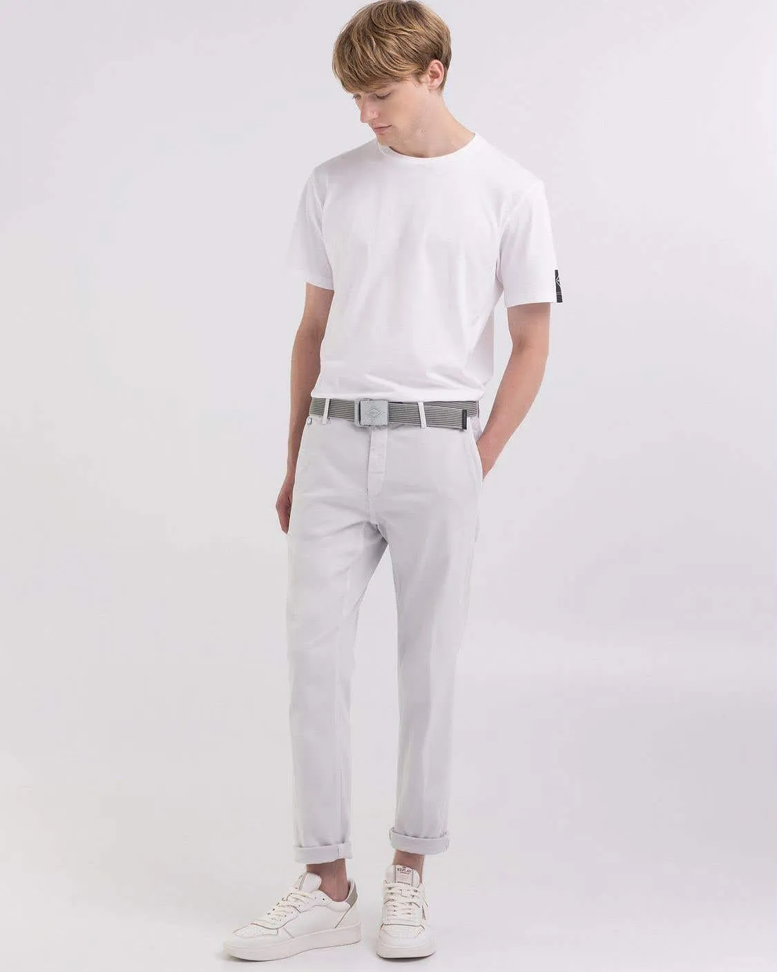 Replay Benni Straight Fit Hyperflex Colour XLITE Mens Jeans - Pearl Grey