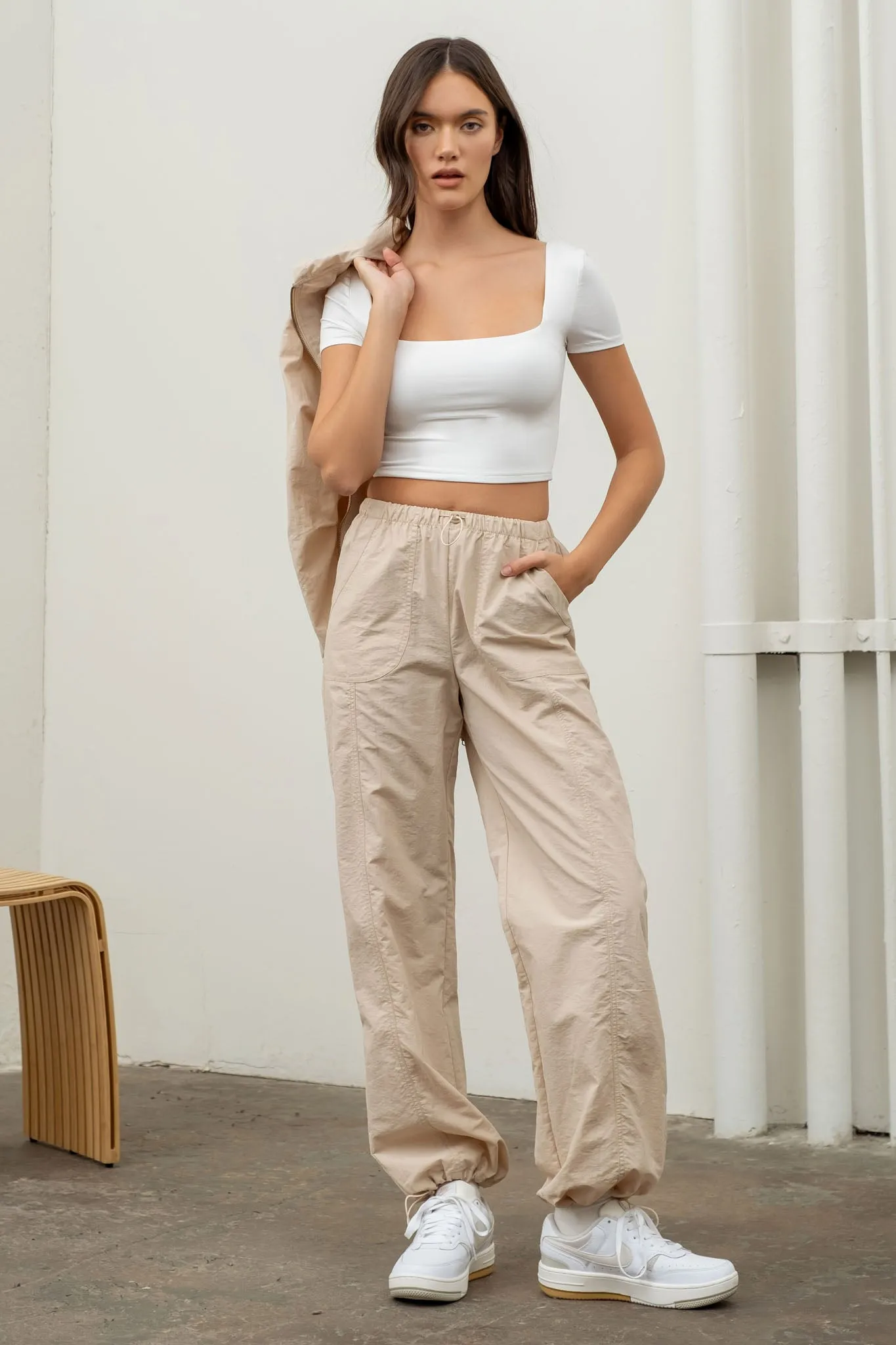 REVERSIBLE SOLID SQUARE NECK KNIT TOP