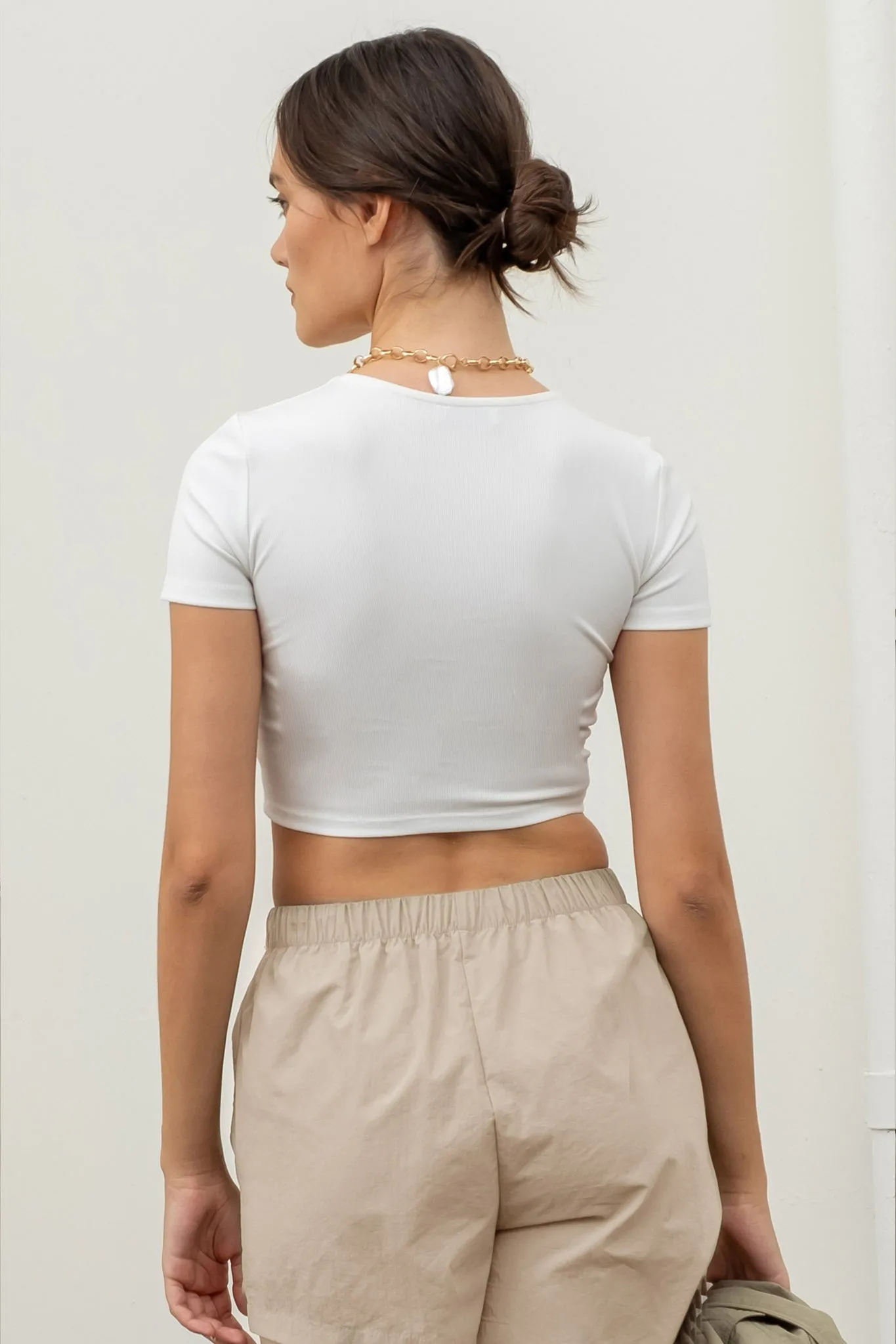 REVERSIBLE SOLID SQUARE NECK KNIT TOP