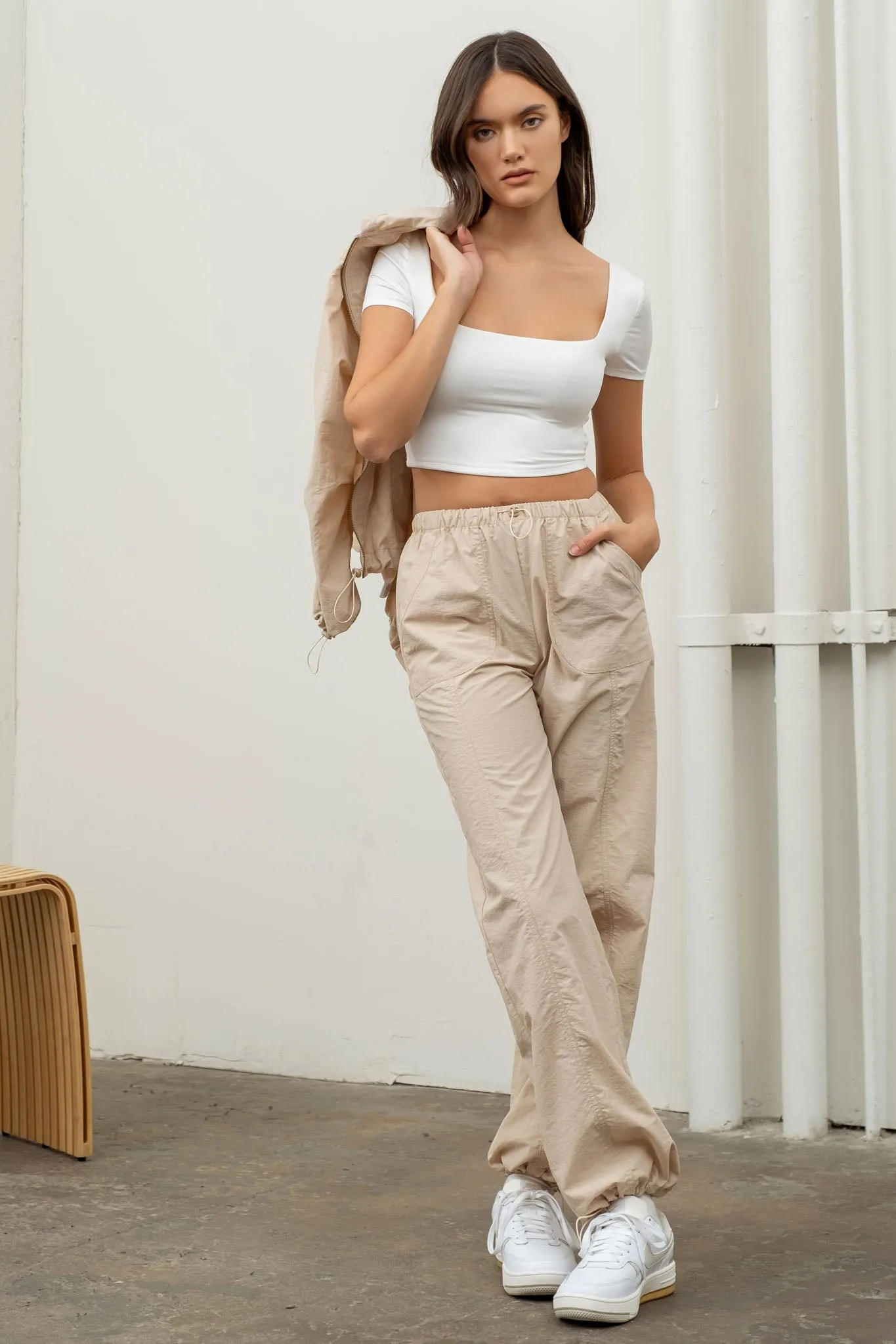 REVERSIBLE SOLID SQUARE NECK KNIT TOP