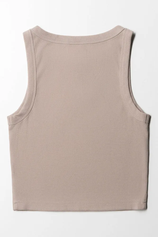 Rib Vest Stone