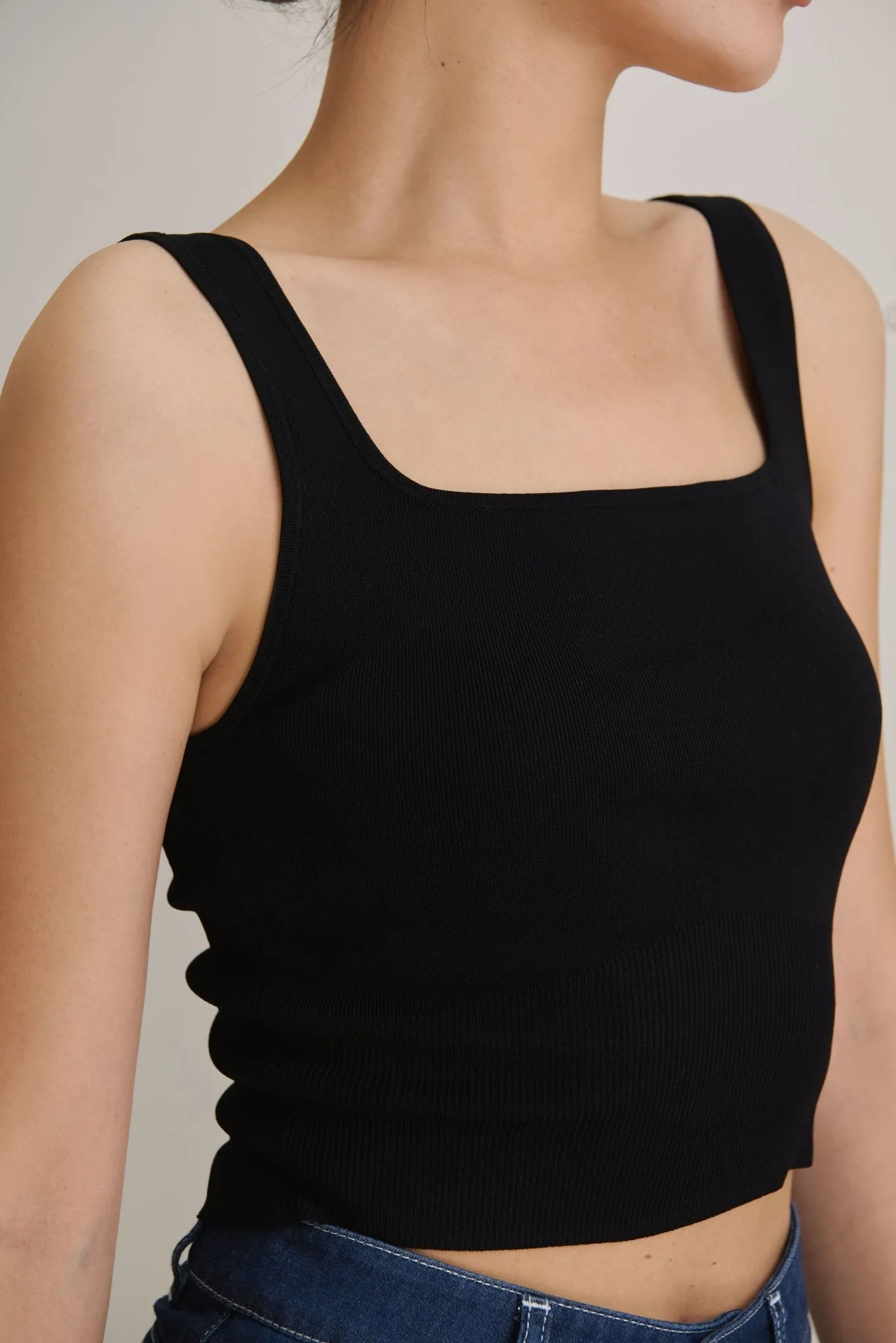 ROSEMARY jersey knit top (Black)