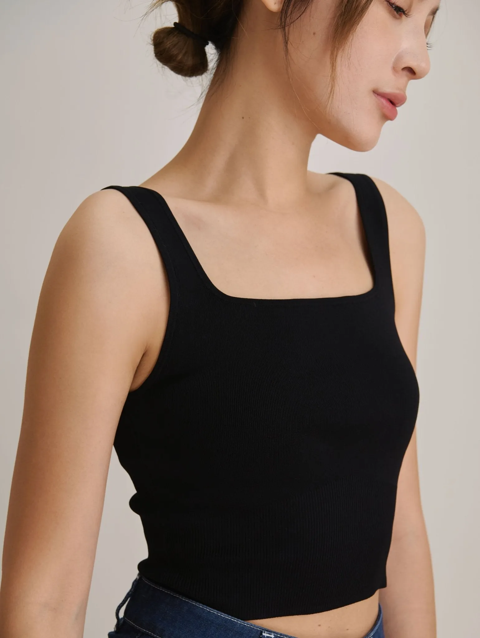 ROSEMARY jersey knit top (Black)