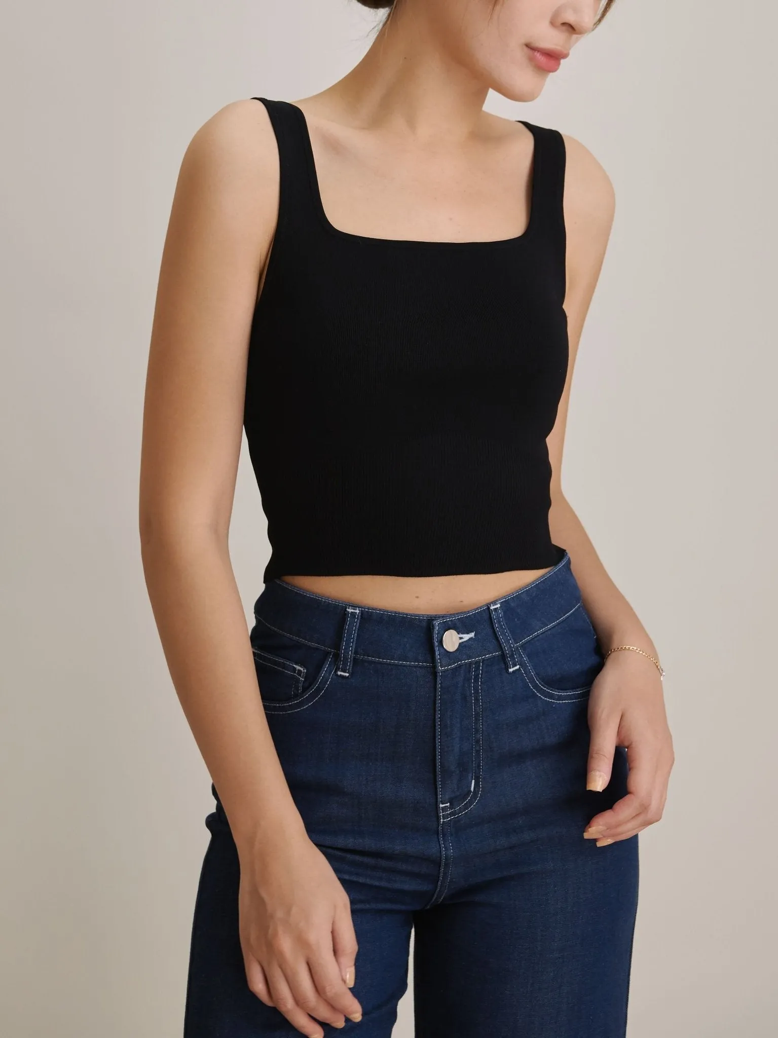 ROSEMARY jersey knit top (Black)