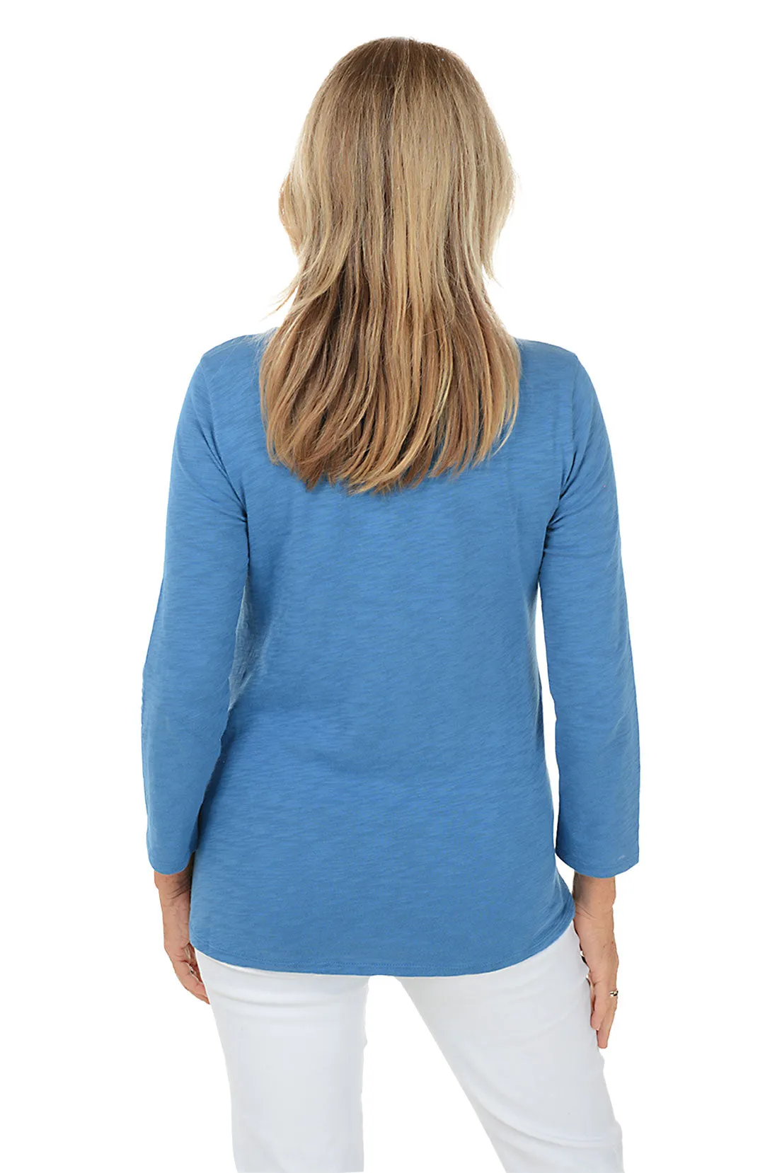 Ruched Panel Slub-Knit Top