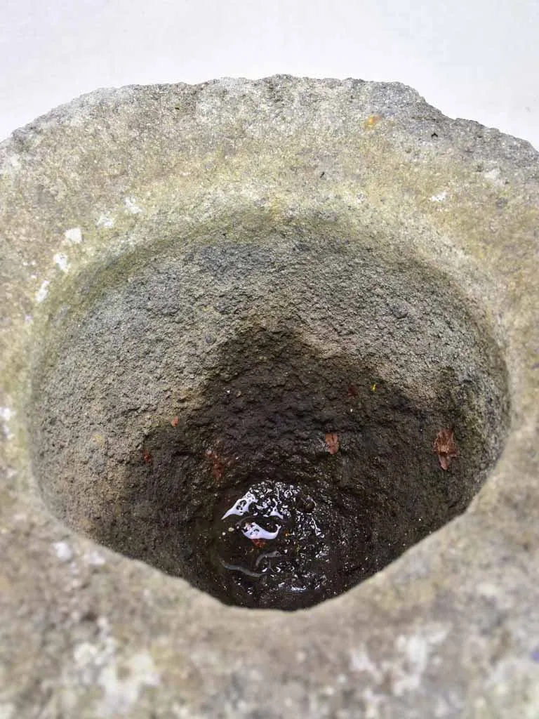 Rustic salvaged volcanic stone trough / planter - large 15"