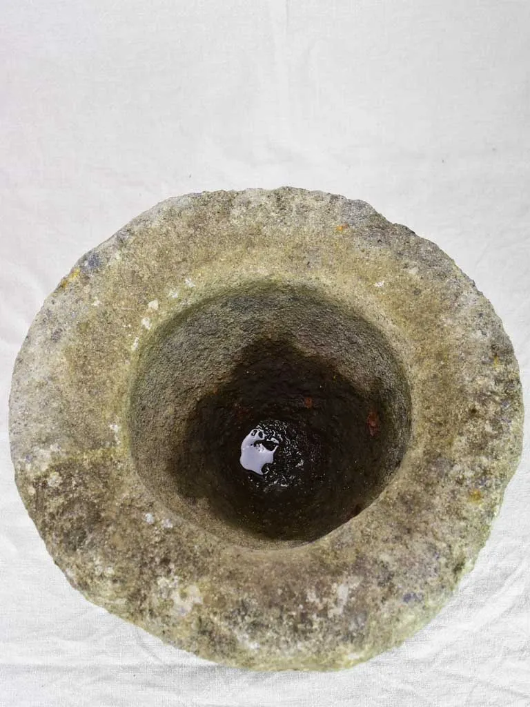 Rustic salvaged volcanic stone trough / planter - large 15"