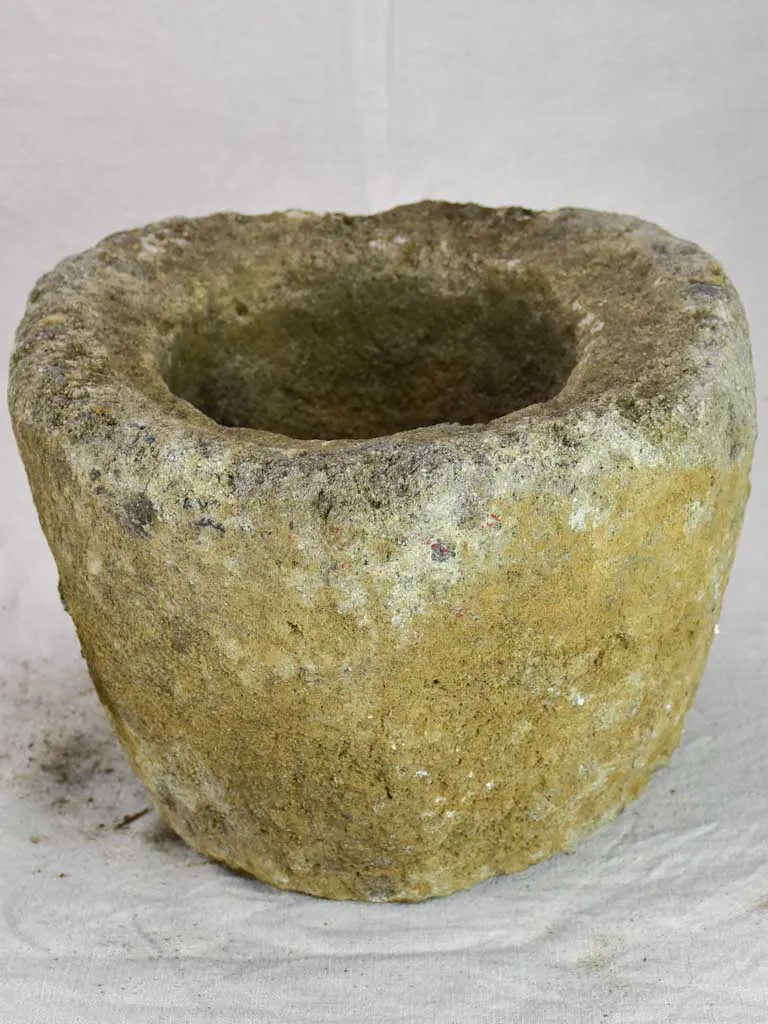 Rustic salvaged volcanic stone trough / planter - large 15"
