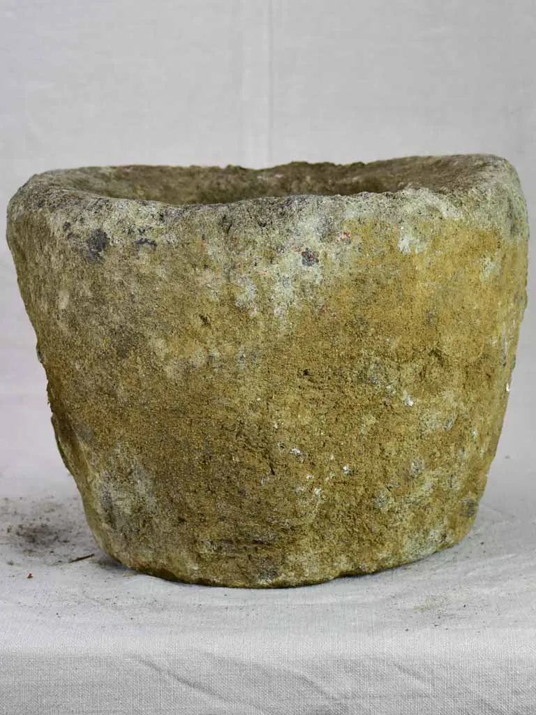 Rustic salvaged volcanic stone trough / planter - large 15"