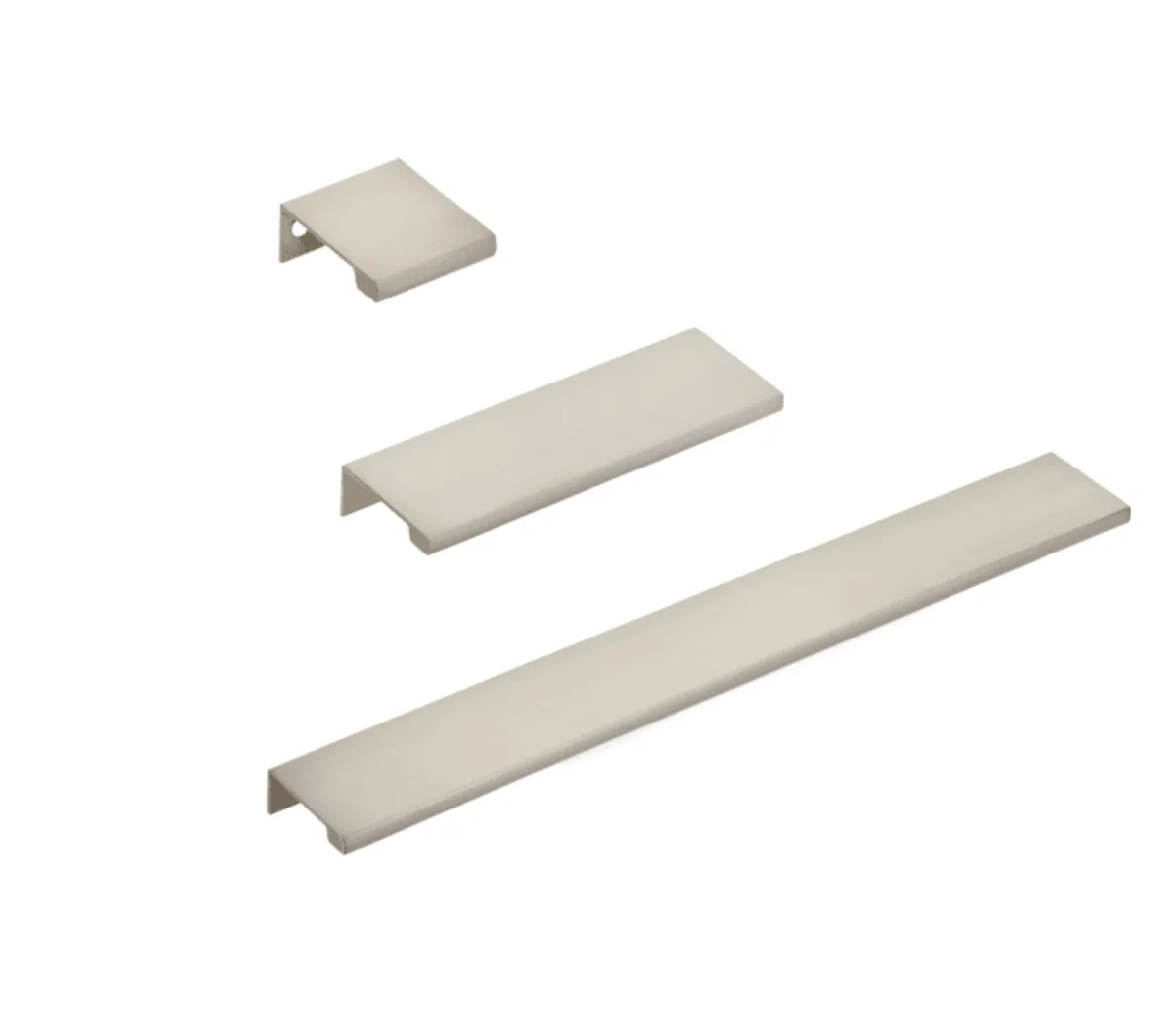 Satin Nickel "Dina" Tab Finger Drawer Pulls