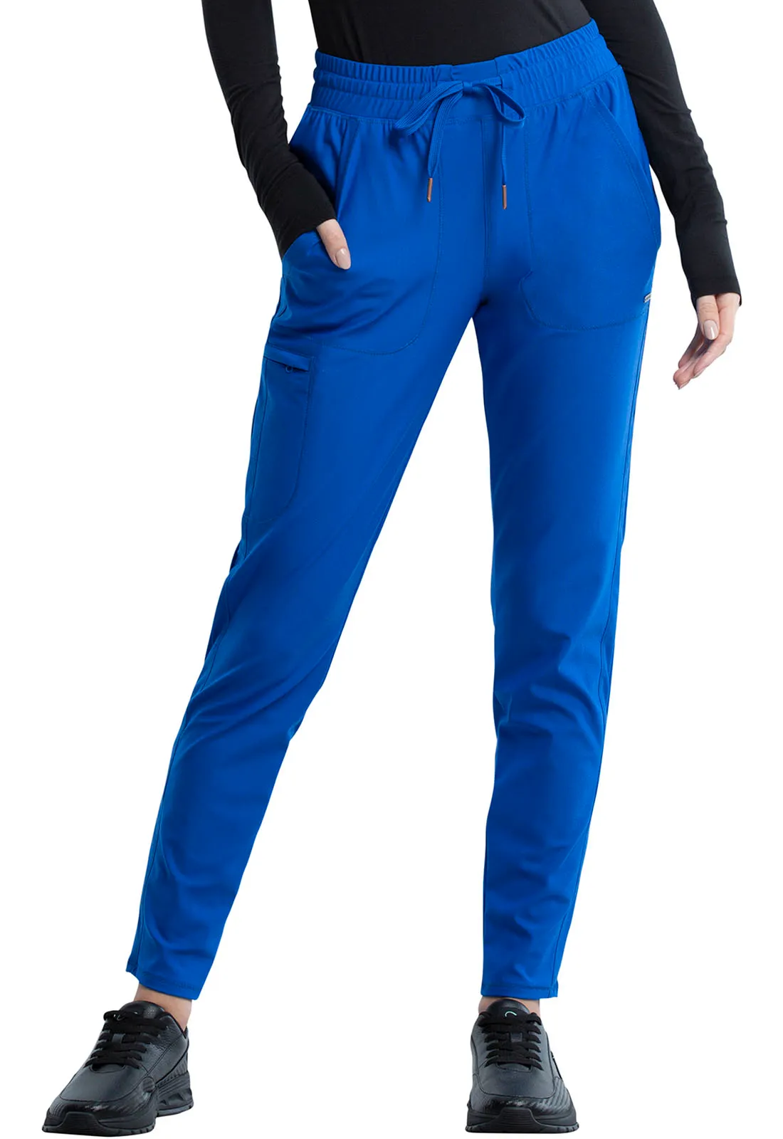 Scrub Pants - Cherokee Women's Form Mid Rise Tapered Leg Drawstring Pant - Royal, CK095