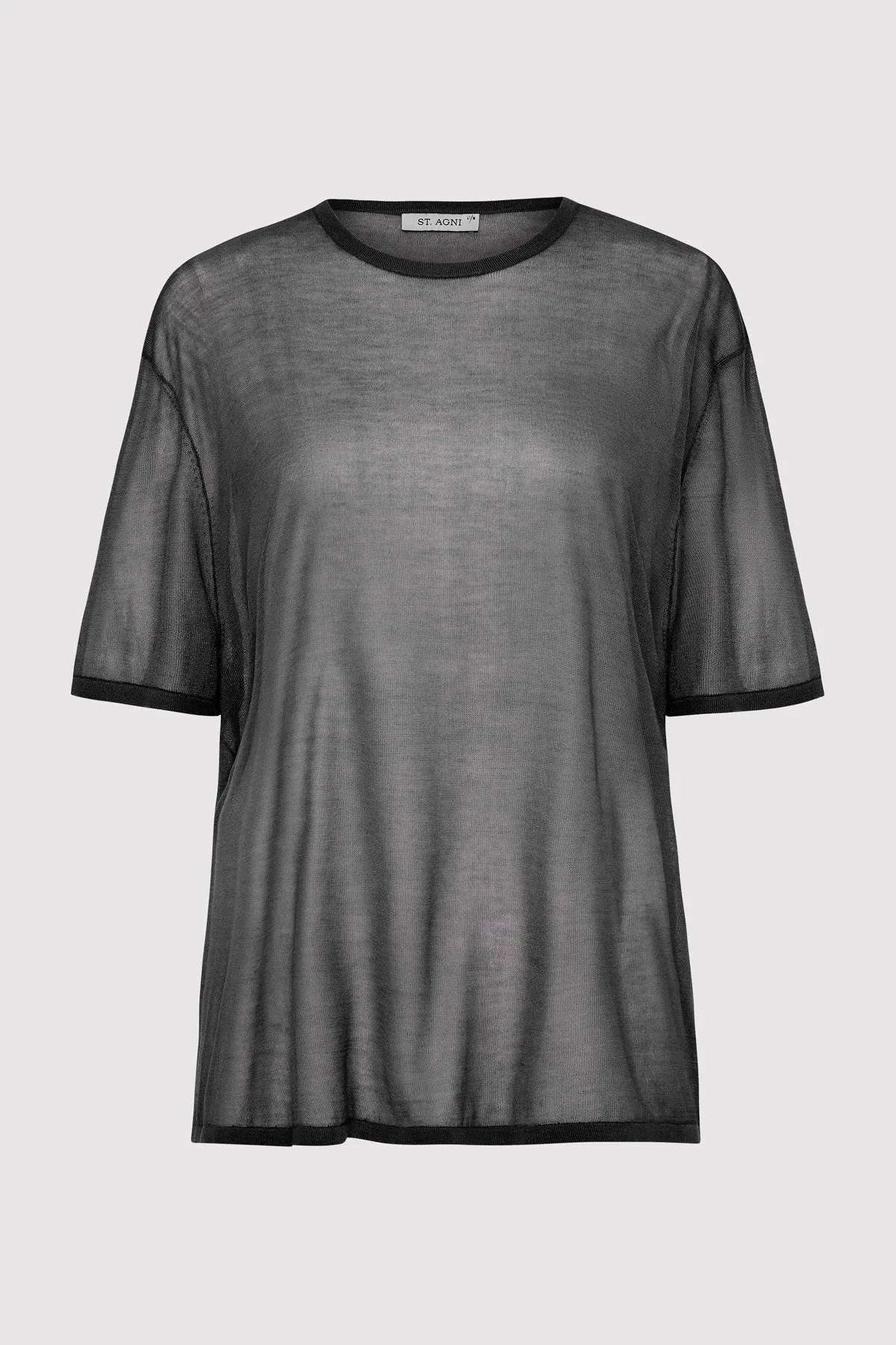 SHEER OVERSIZED TEE BLACK