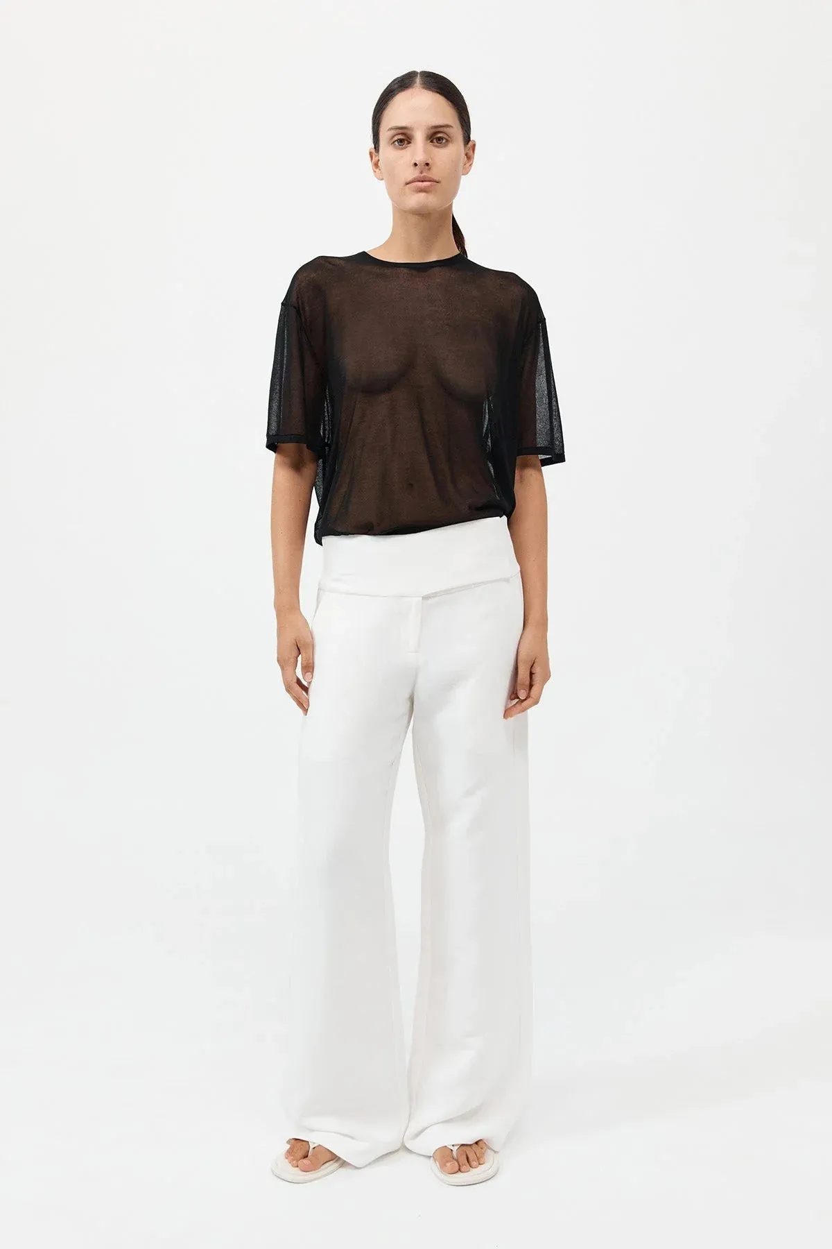 SHEER OVERSIZED TEE BLACK