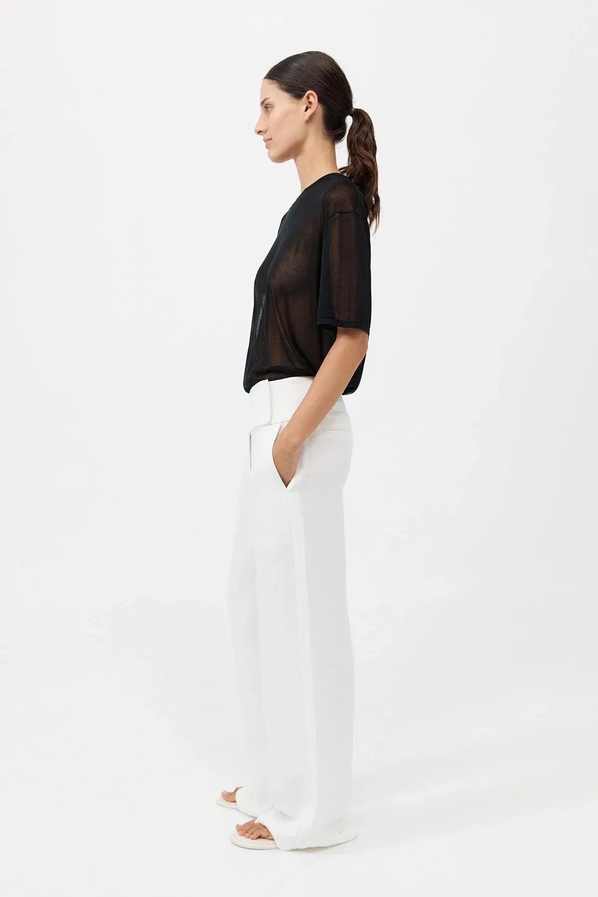 SHEER OVERSIZED TEE BLACK